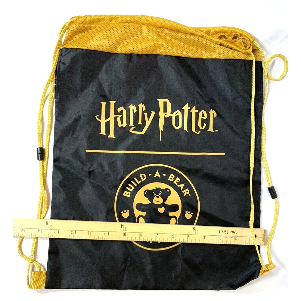 Build A Bear Workshop Harry Potter String Bag Backpack Black Gold CLEAN - Picture 3 of 7